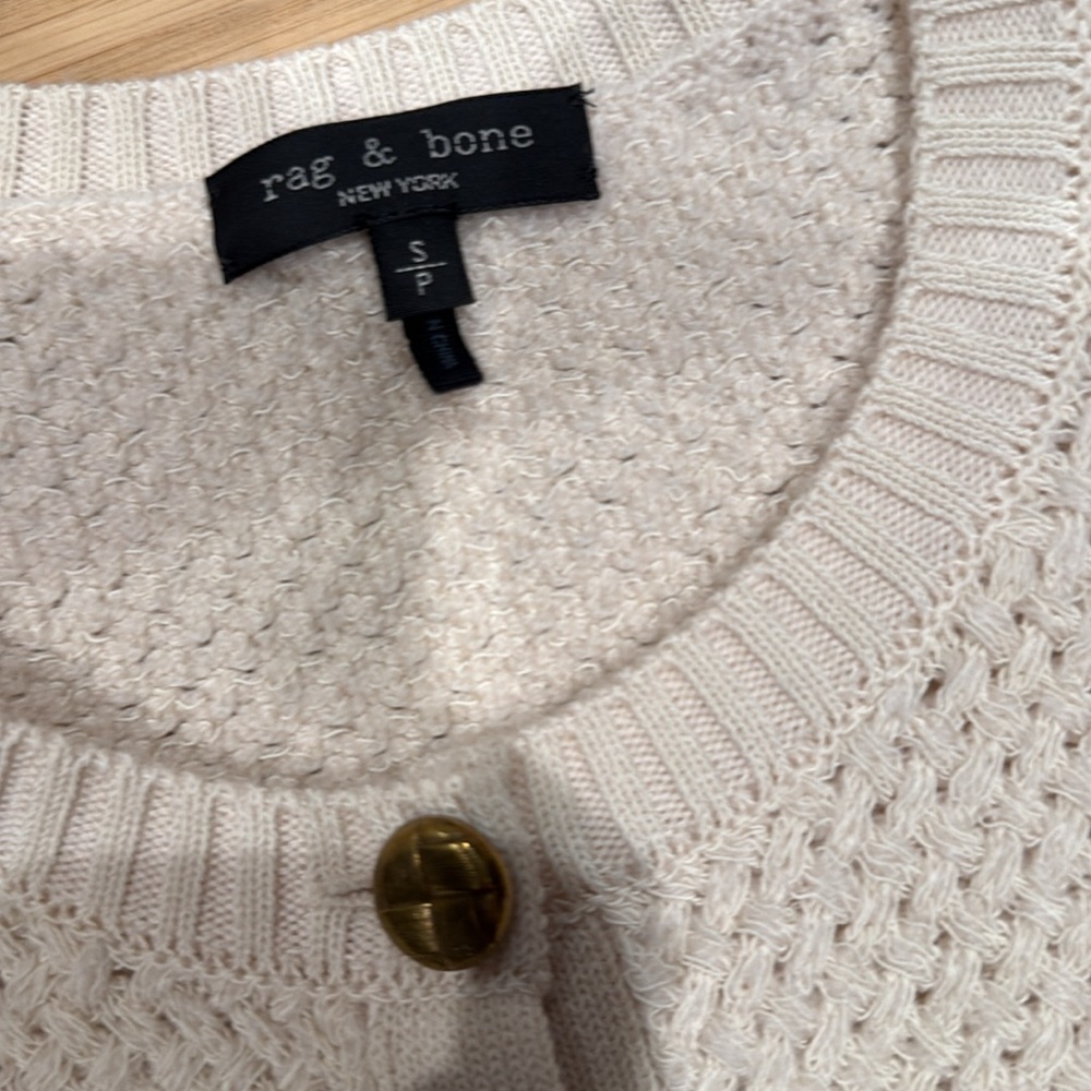 rag & bone Cream Sleeveless Cardigan - Picture 2 of 3
